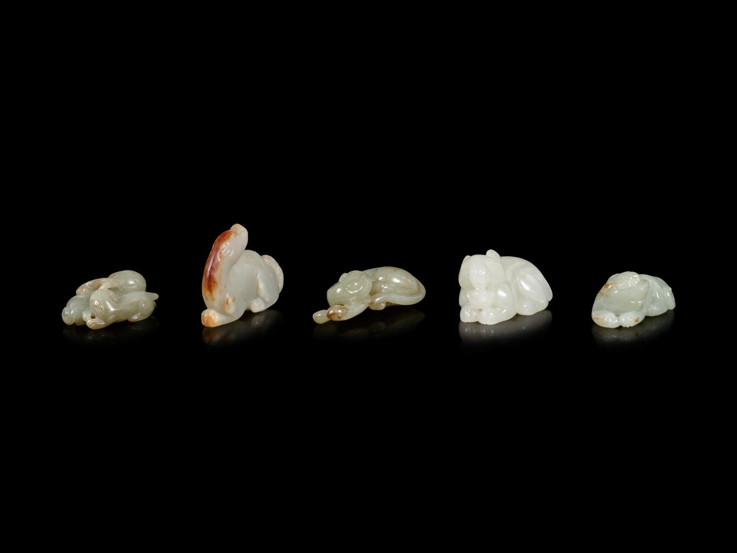 Five Chinese Jade Figures of Animals