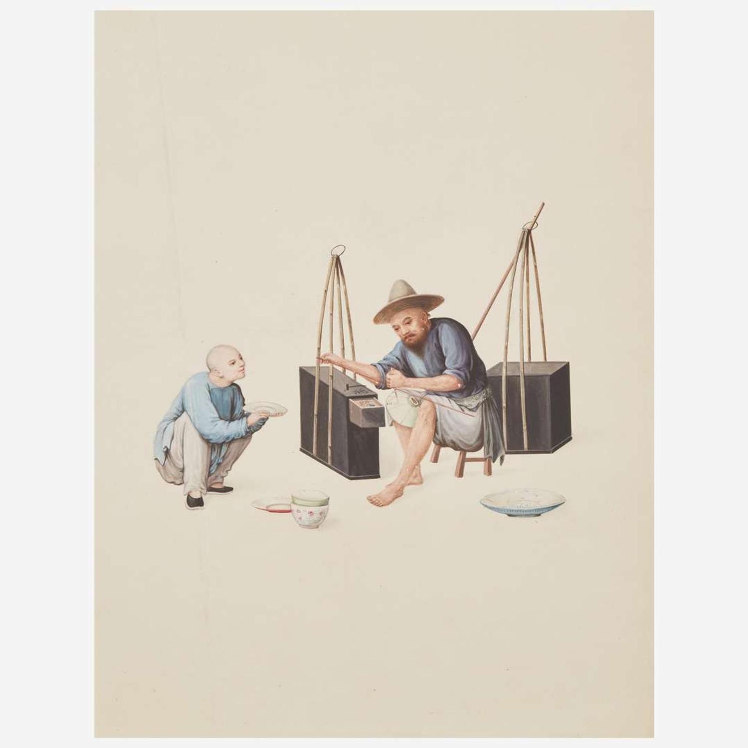 Chinese School 19th century Group of Thirteen Works Depicting Chinese Occupations