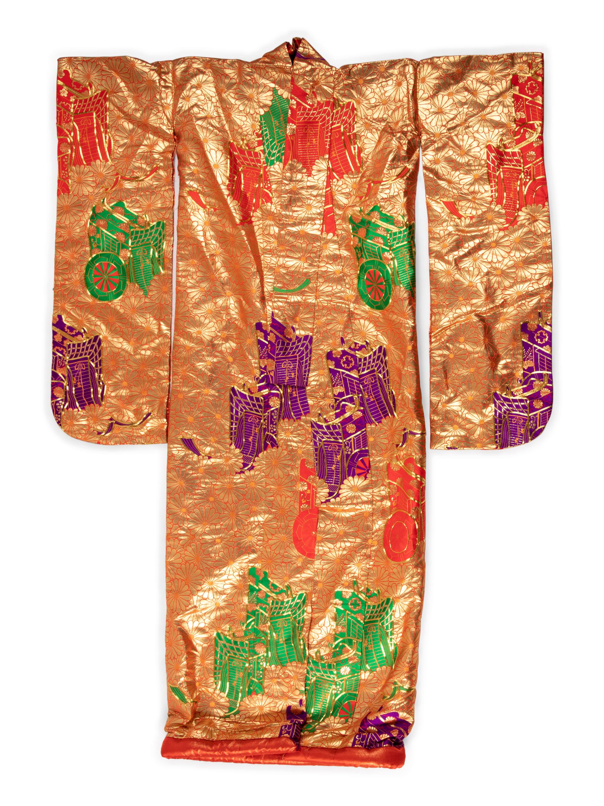 Six Embroidered Silk Kimono