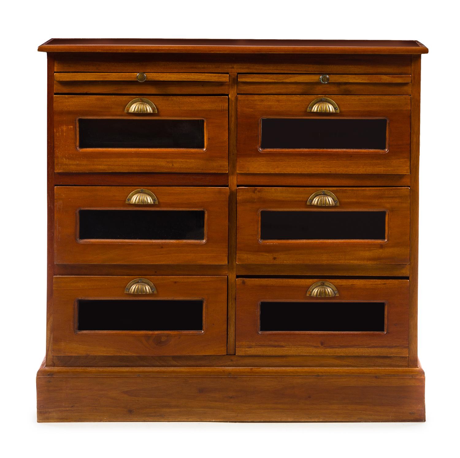 A Brass Mounted Mahogany Storage Cabinet Height 36 1/8 x width 37 x depth 15 7/8 inches. — EARLY 20TH CENTURY