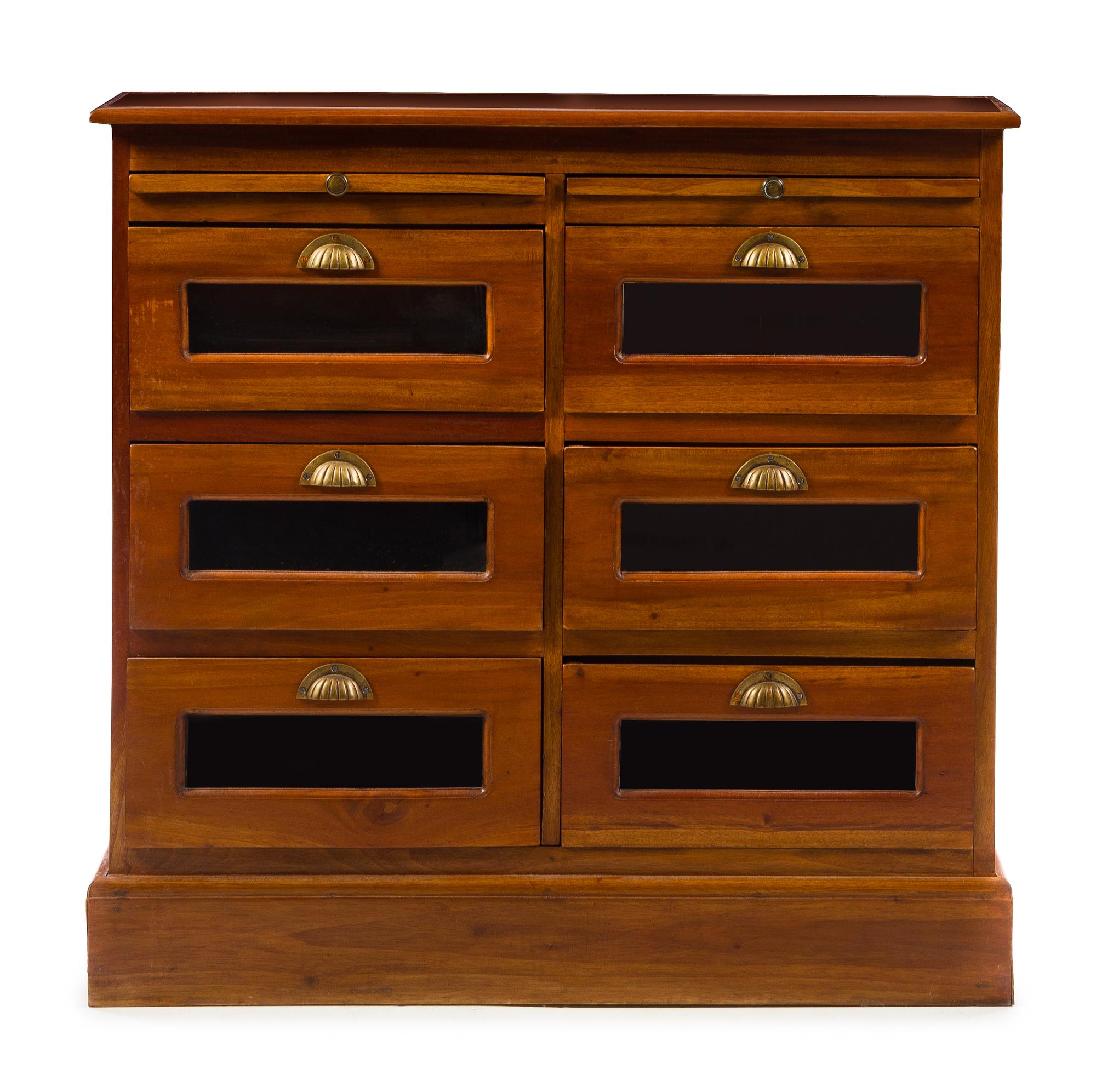 A Brass Mounted Mahogany Storage Cabinet Height 36 1/8 x width 37 x depth 15 7/8 inches. — EARLY 20TH CENTURY