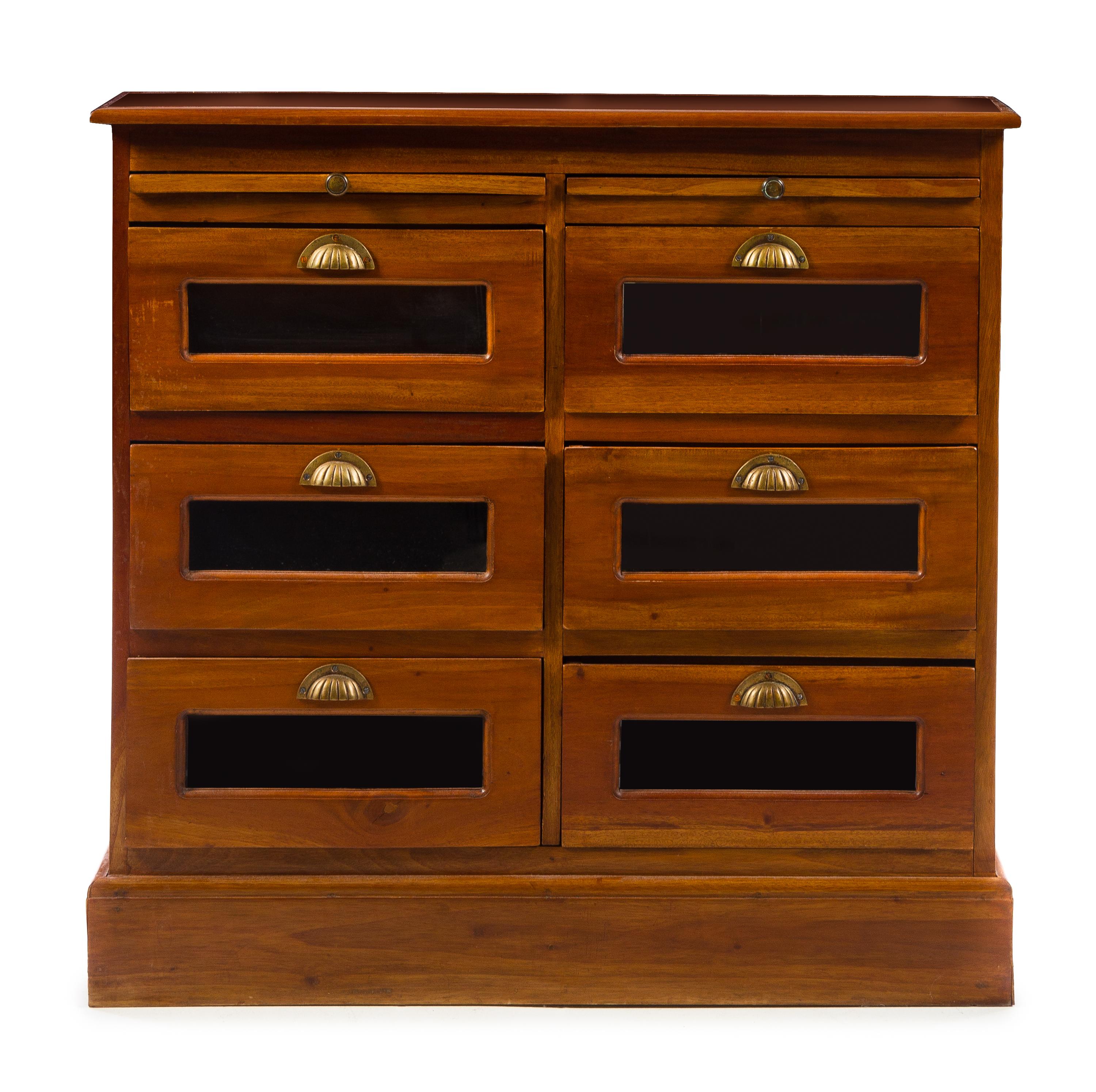 A Brass Mounted Mahogany Storage Cabinet Height 36 1/8 x width 37 x depth 15 7/8 inches. — EARLY 20TH CENTURY