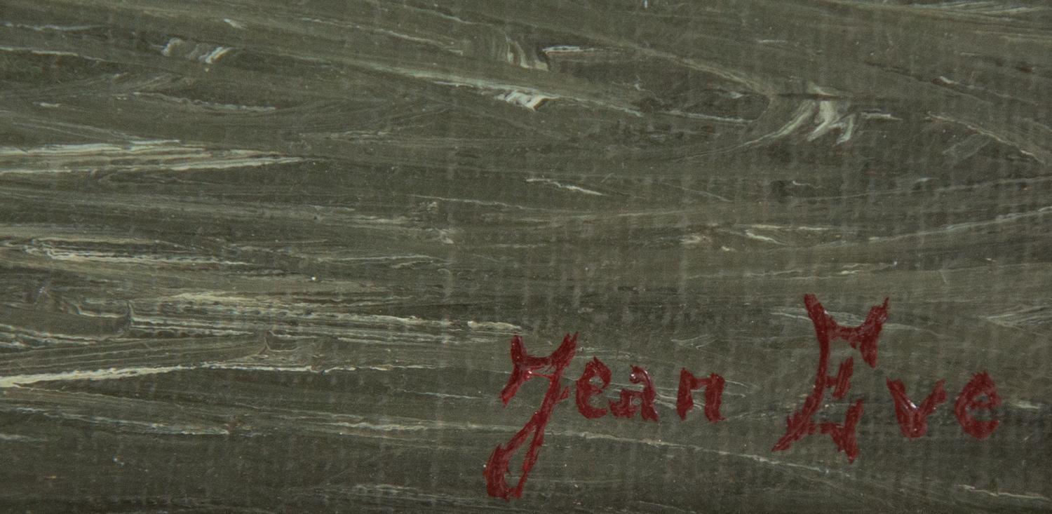 Le petit pont d'Aveny (Eure) avec Fanny en rouge, 1951