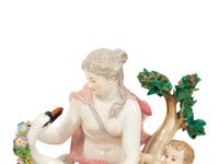 A Meissen Porcelain Figure of Leda and the Swan