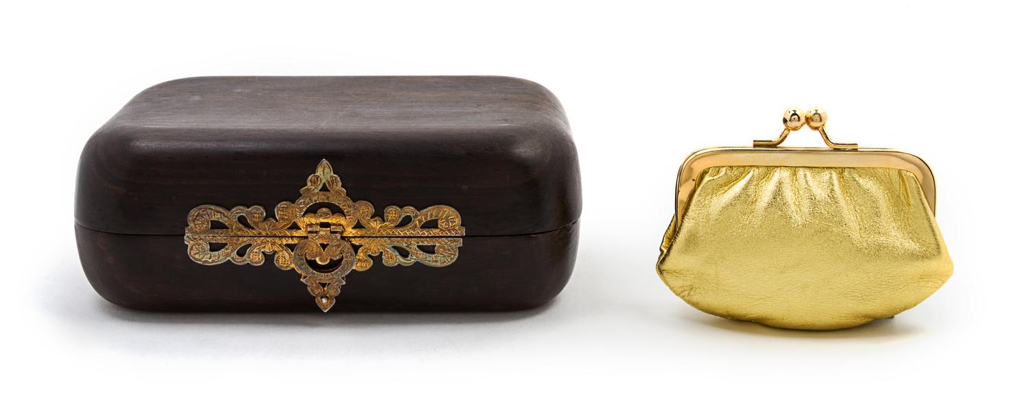 A Judith Leiber Ebony Box Clutch, 5 1/2 x 3 1/2 x 2 inches.