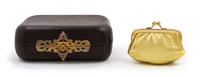 A Judith Leiber Ebony Box Clutch, 5 1/2 x 3 1/2 x 2 inches.