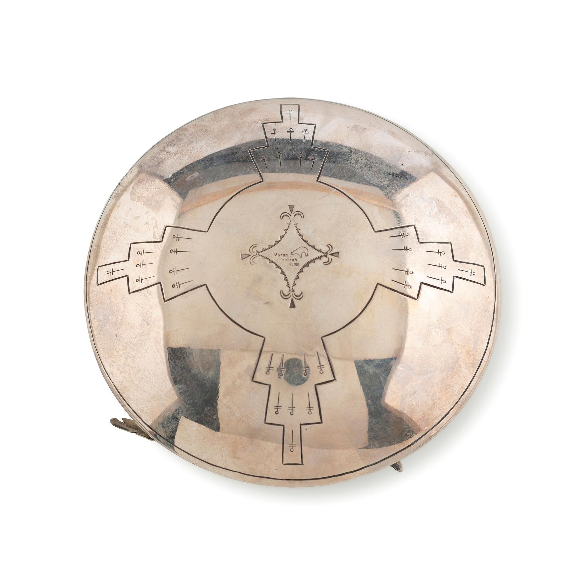 Sterling Silver Bowl, with Removable Katsina Brooches