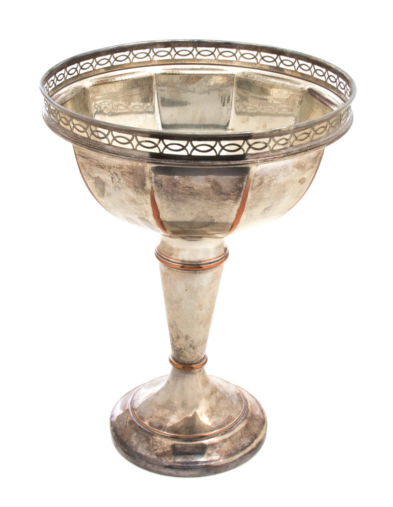 Two Silver Plate Compotes Height of tallest 20 x diameter 20 1/4 inches.