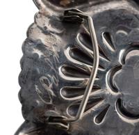 Large Silver and Turquoise Belt Buckle