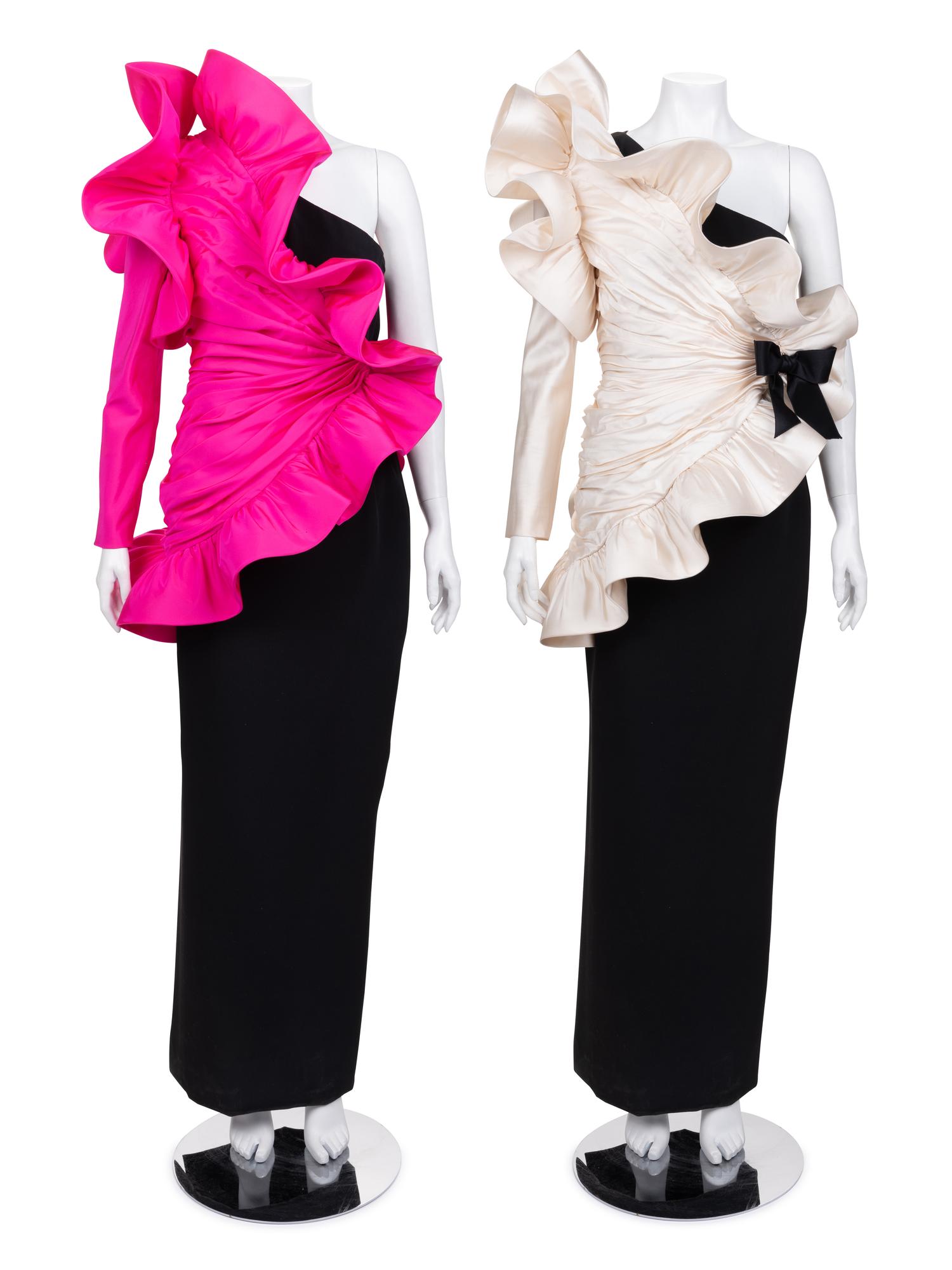 Pierre Cardin Haute Couture Black Dress with Two Ruffled Jackets1980-90s