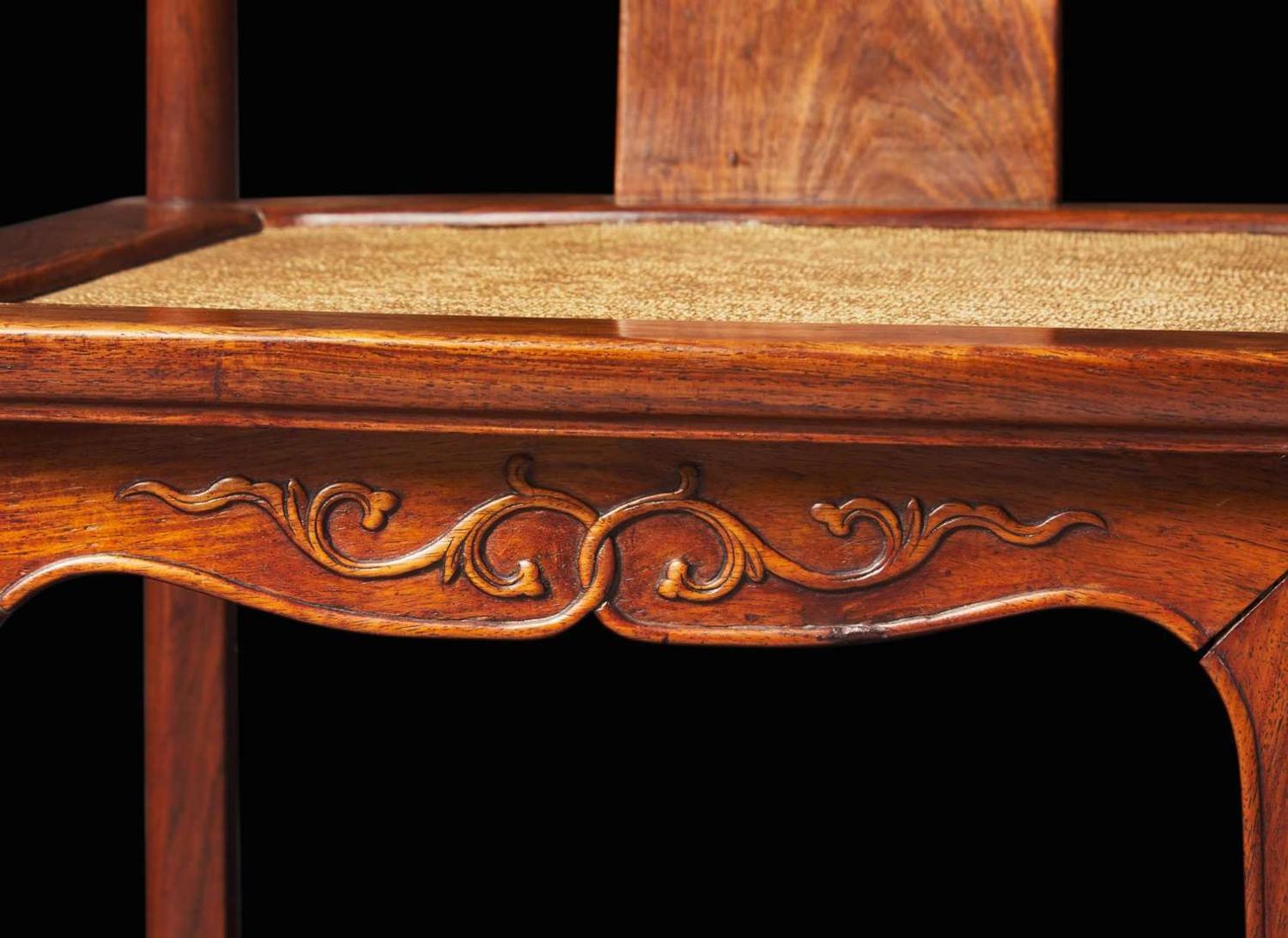A Chinese huanghuali "Official's Hat" side chair, Guanmaoyi, 17th/18th century 黃花梨官帽椅一件 十七或十八世紀