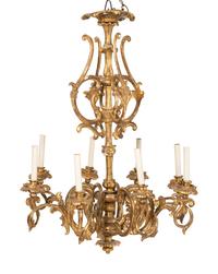 An Italian Giltwood Eight-Light Chandelier