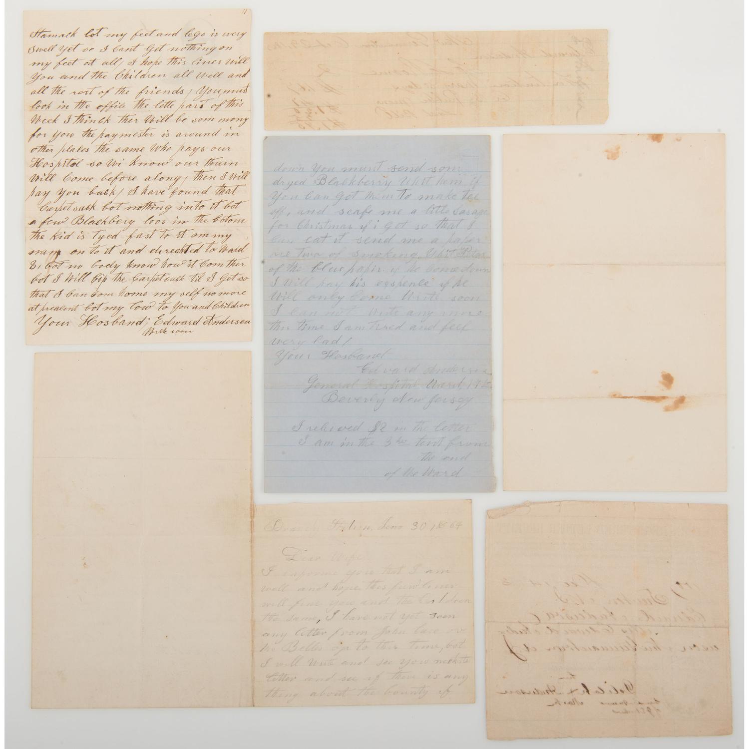 Letter Archive of Edward Anderson, 1st New Jersey Artillery