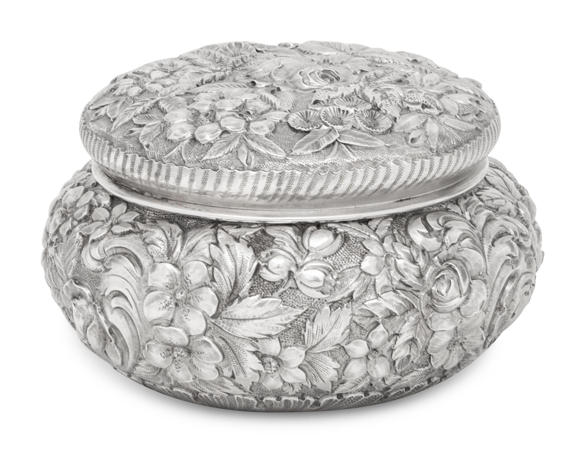 An American Silver Repoussé Dresser Box