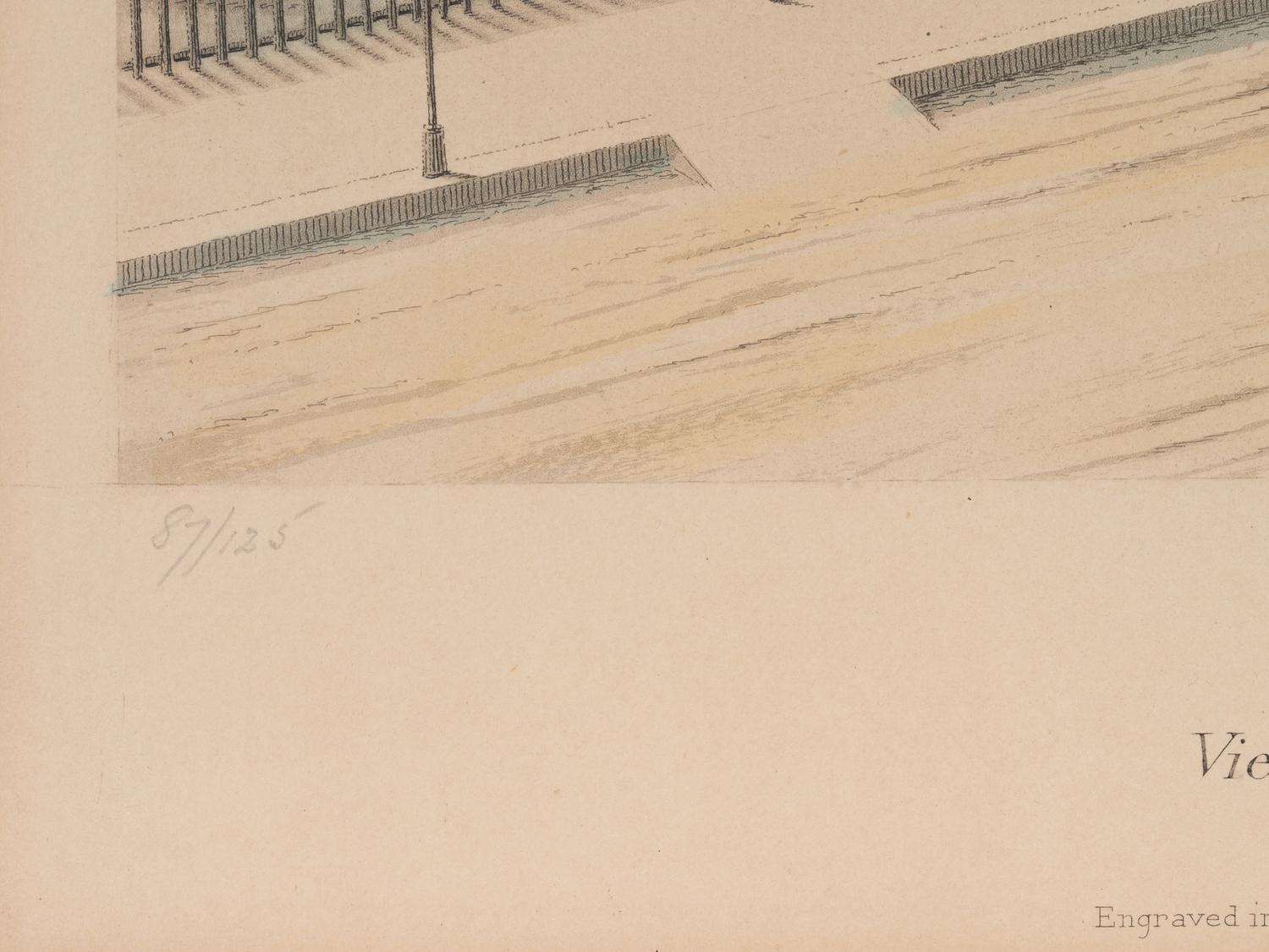 A group of 4 aquatint prints of Chicago by A. Ackermann and Son, Inc., comprising: