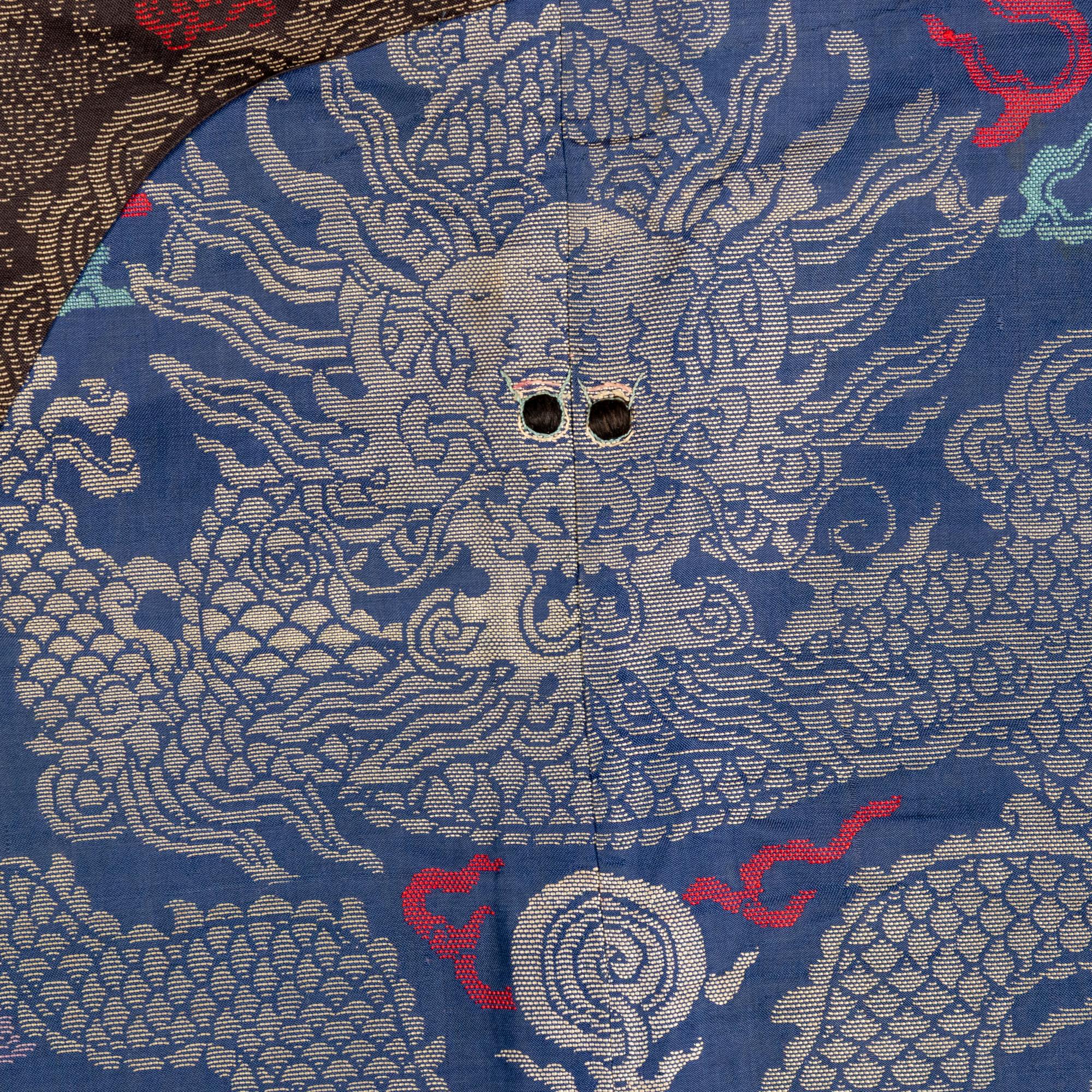 A Chinese Blue Gauze Formal Dragon Robe, Jifu, Late 19th-Mid 20th Century 晚清-民國 藍納紗吉服龍袍
