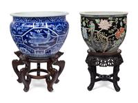 Two Chinese Export Porcelain Jardinières