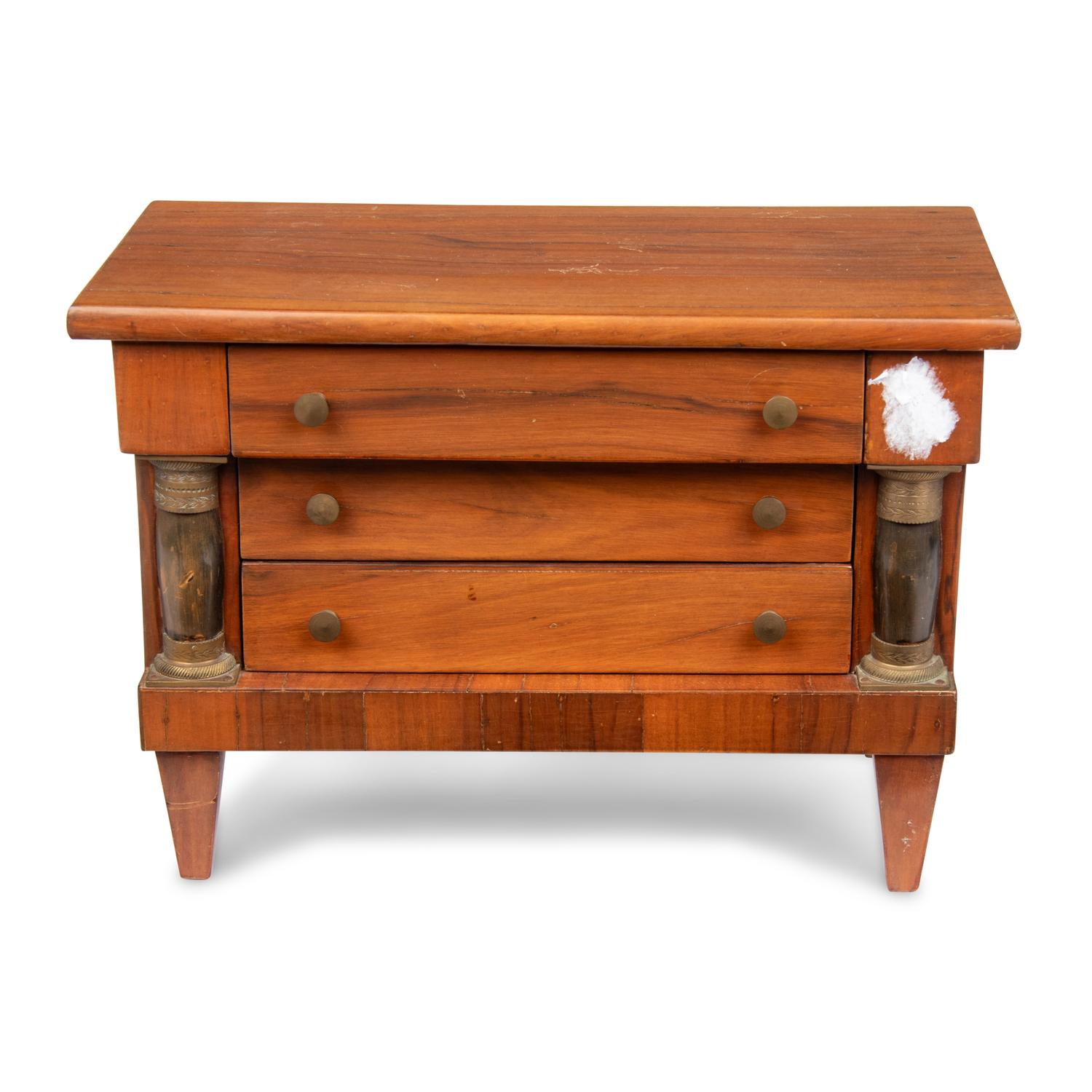 An Empire Style Diminutive Walnut Chest of Drawers