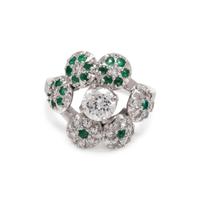 DIAMOND AND EMERALD RING