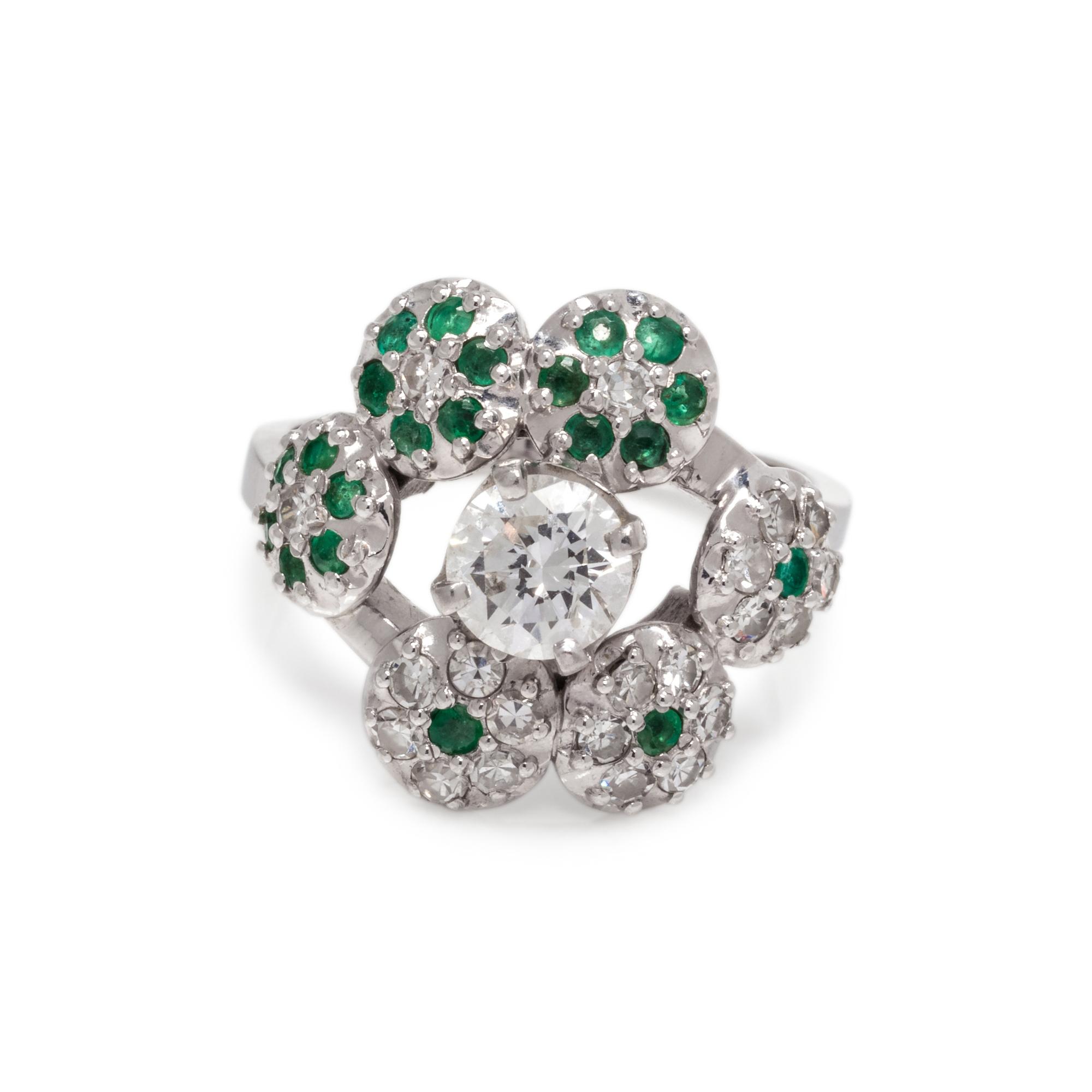 DIAMOND AND EMERALD RING