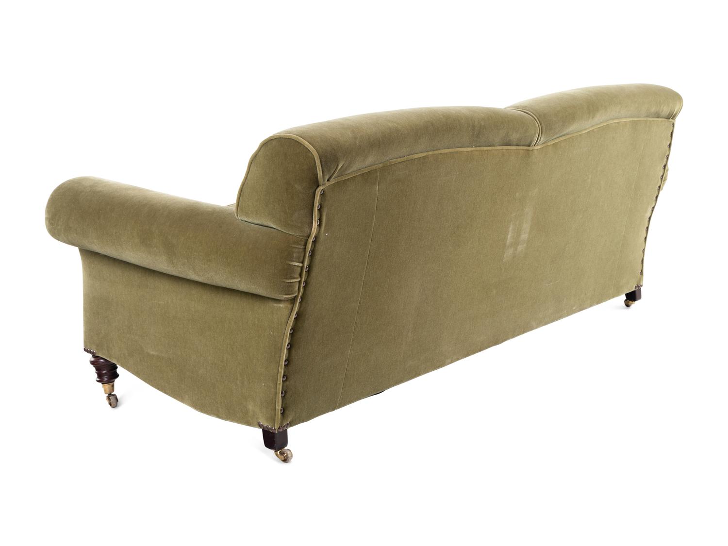 A George Smith Velvet Upholstered Two Seat Sofa