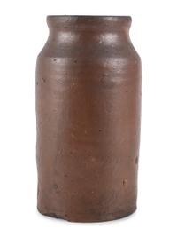 An Ohio Albany Glaze Scrafitto Incised Stoneware Jar