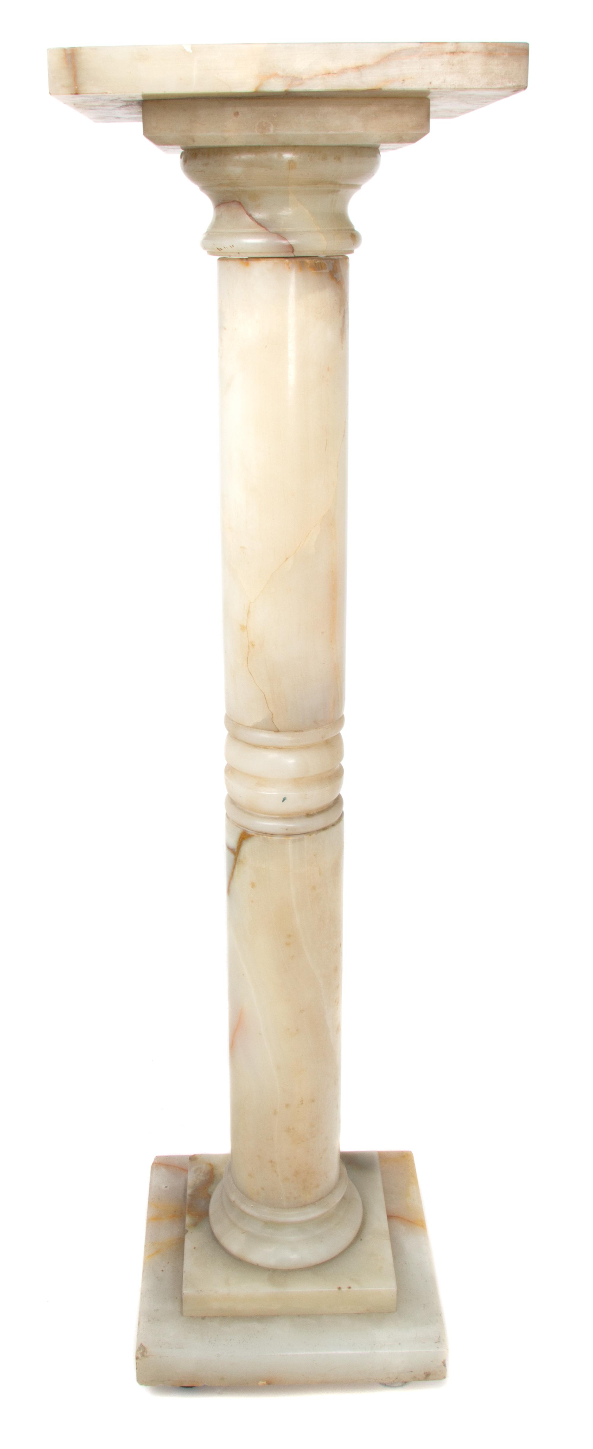 A Continental Onyx Pedestal Height 37 1/4 inches. — 19TH/20TH CENTURY