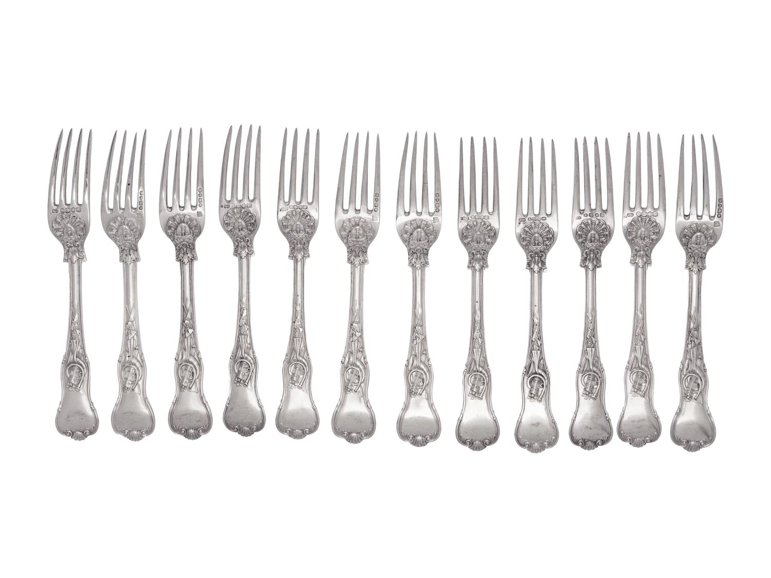 Twelve Victorian Silver Forks