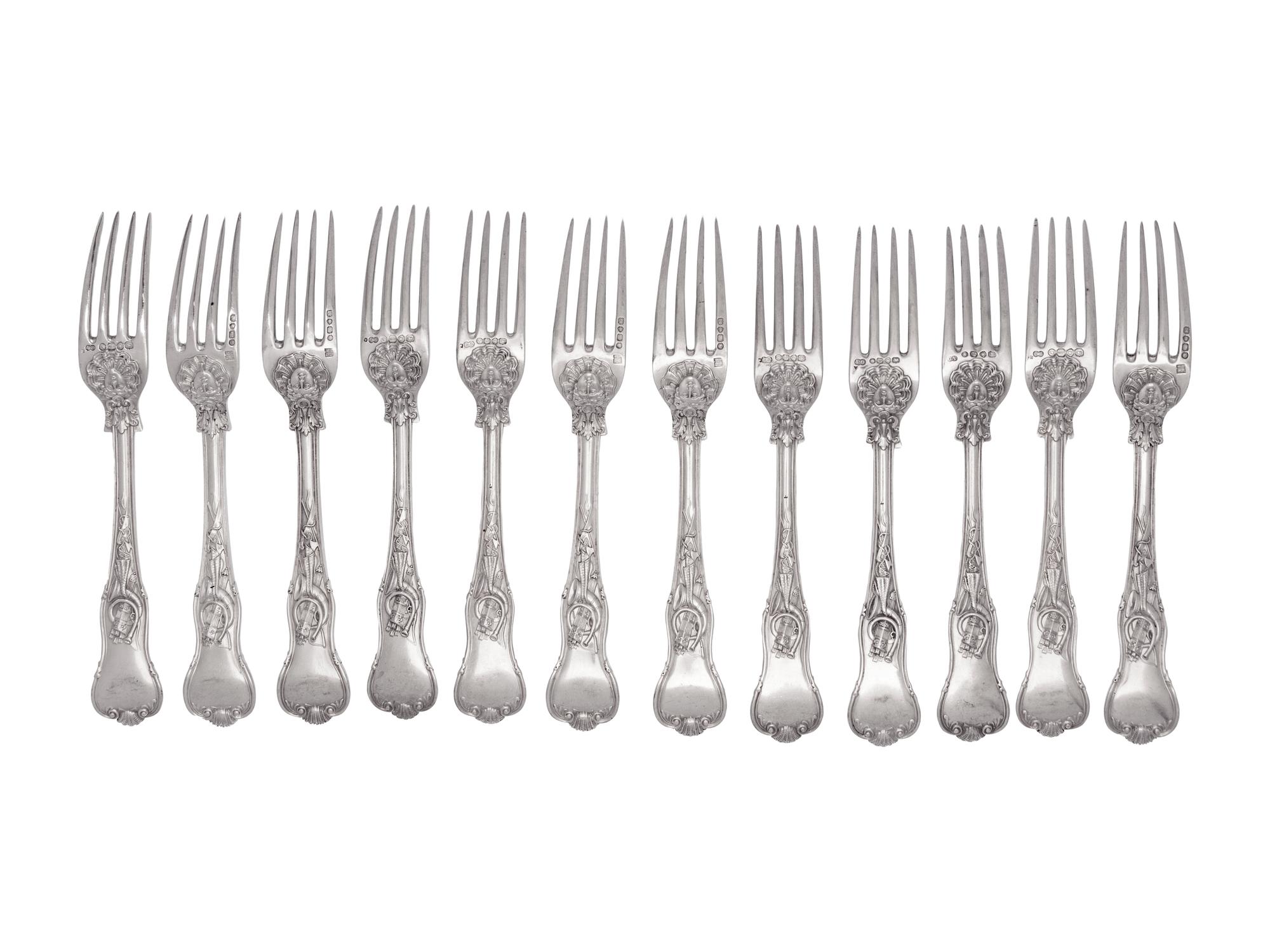 Twelve Victorian Silver Forks