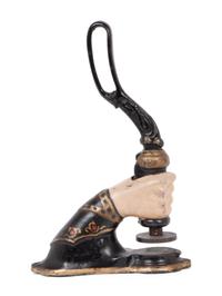 A Polychrome Painted Iron Notary Seal Press