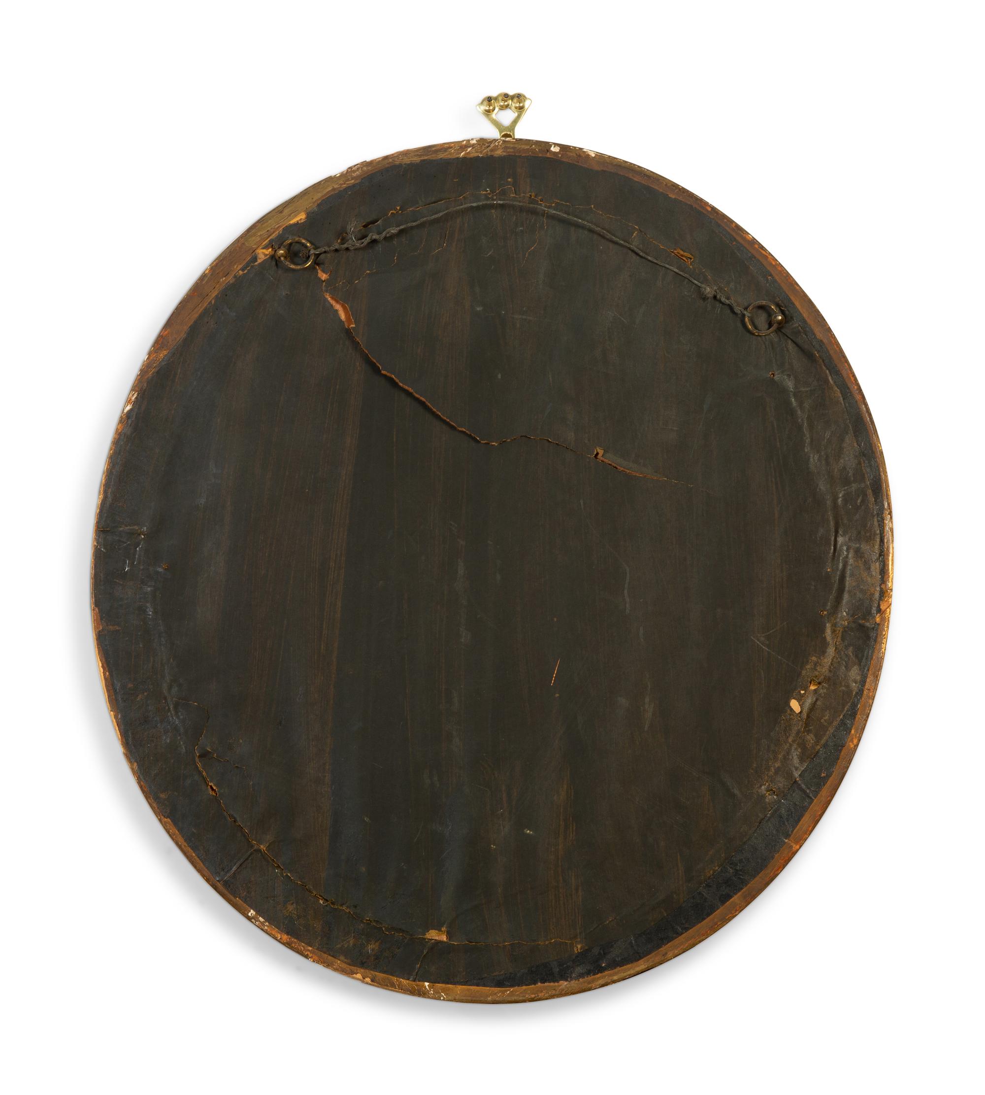 A Pair of Chinese Embroidered Silk Roundels in Gilt Frames