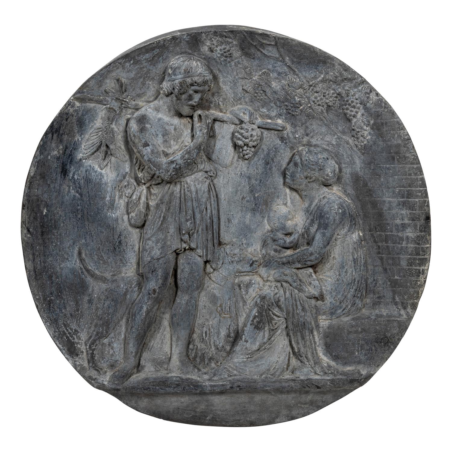 Four Lead Wall Plaques Depicting the Four Ages of Man Attributed to Bertel Thorvaldsen (Danish, c. 1770-1844)