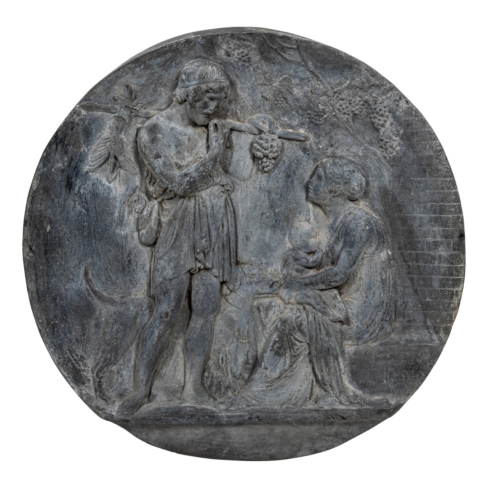 Four Lead Wall Plaques Depicting the Four Ages of Man Attributed to Bertel Thorvaldsen (Danish, c. 1770-1844)