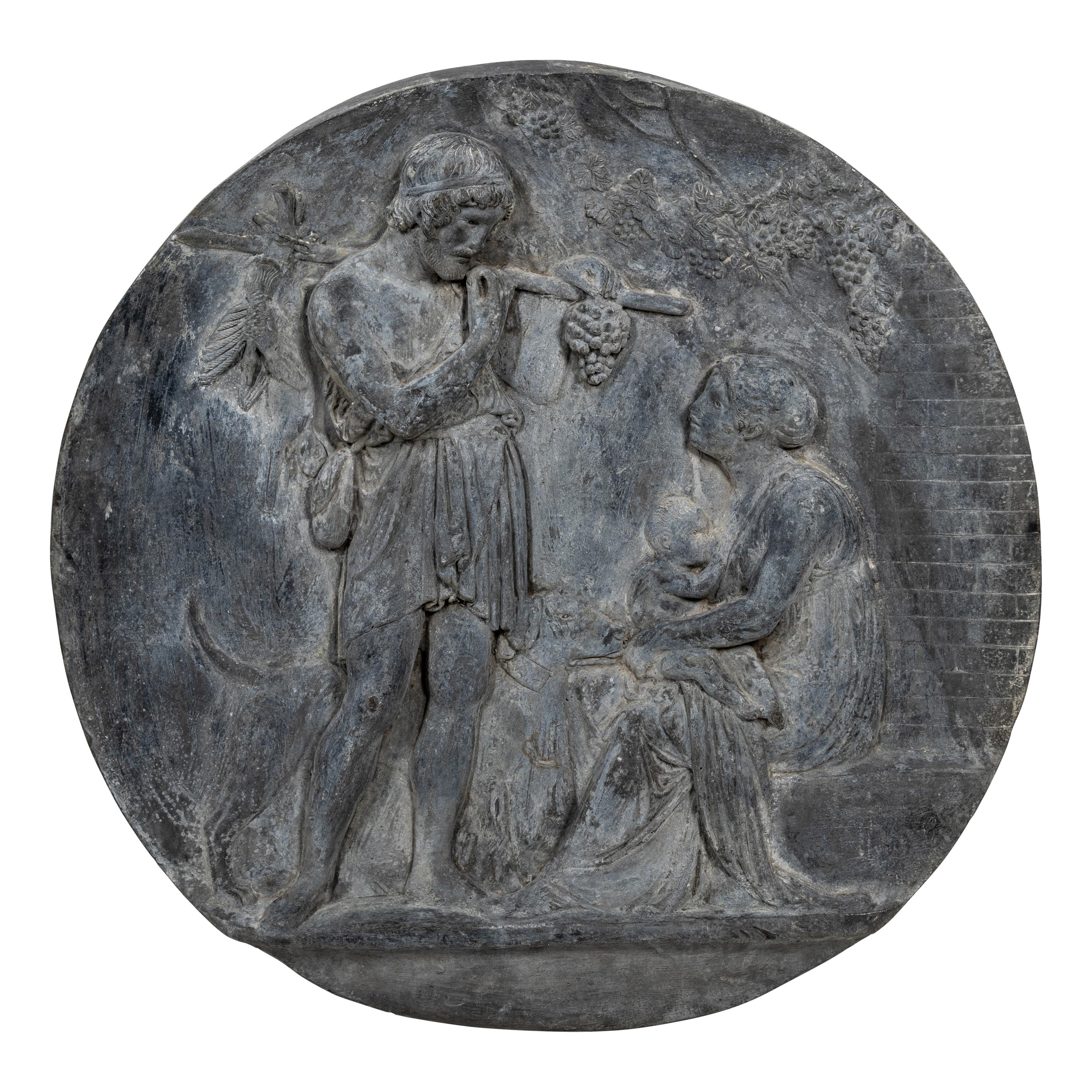 Four Lead Wall Plaques Depicting the Four Ages of Man Attributed to Bertel Thorvaldsen (Danish, c. 1770-1844)
