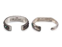 Pair of Sterling Silver Cuff Bracelets, with Inlay