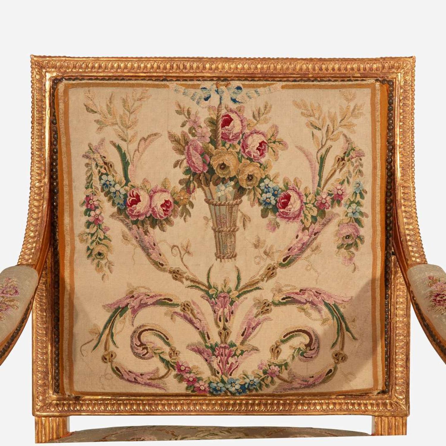 A Set of Four Louis XVI Giltwood Fauteuils 18th century
