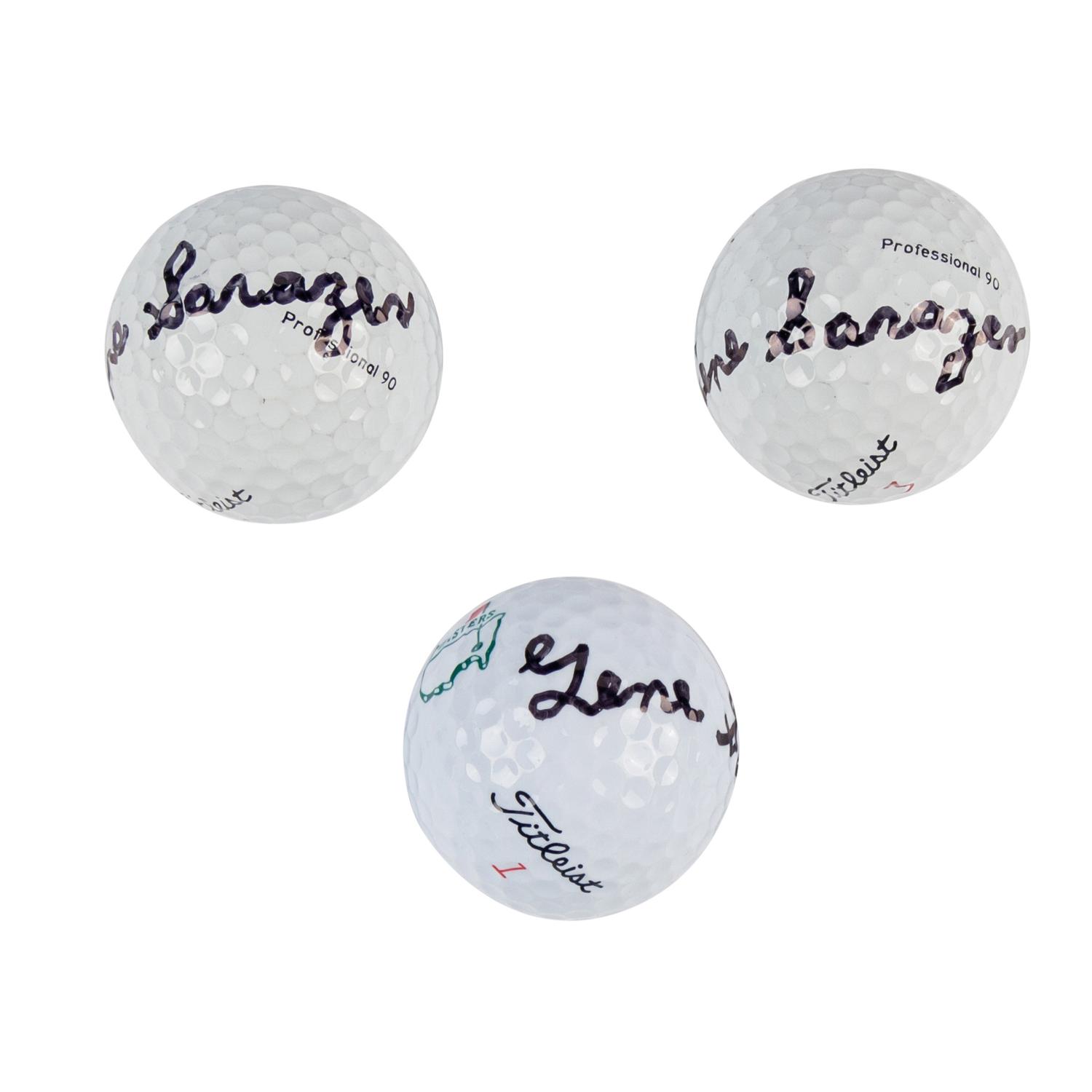 A Group of Three Gene Sarazen Signed Autograph Golf Balls