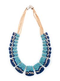 Multi-strand Mosaic Inlay Tab Neklace