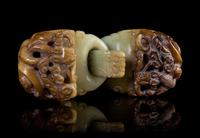 A Jade Two-Piece Belt Buckle Length 5 inches.