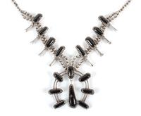 Southwestern Silver Squash Blossom Necklace Length 20 inches