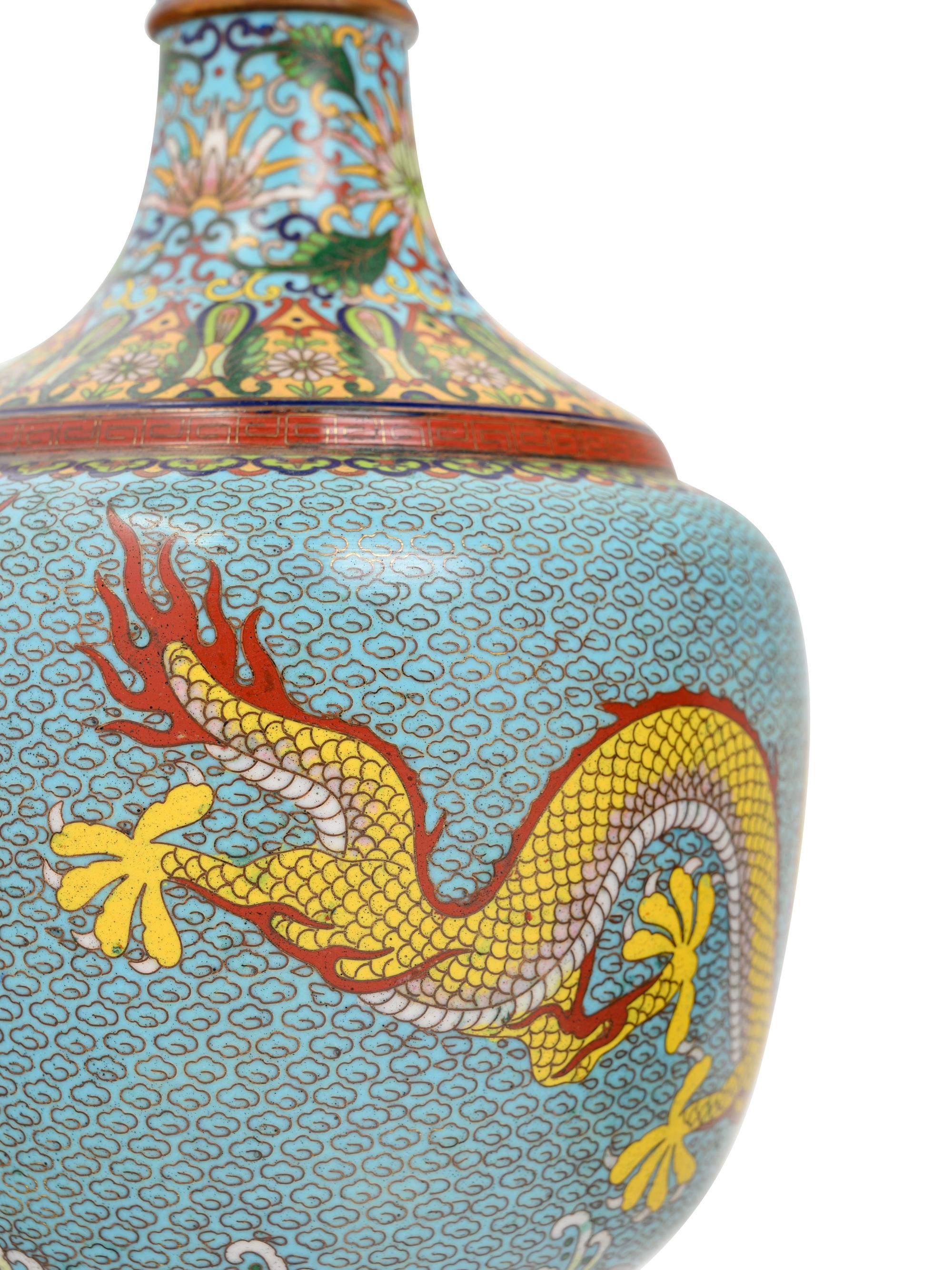 10 Chinese Cloisonné Enamel Vessels