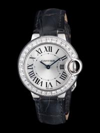 CARTIER, REF. 3008 18K WHITE GOLD 'BALLON BLEU' WATCH