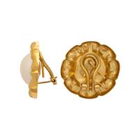 Carla Coral, Yellow Gold and Mabé Pearl Earrings