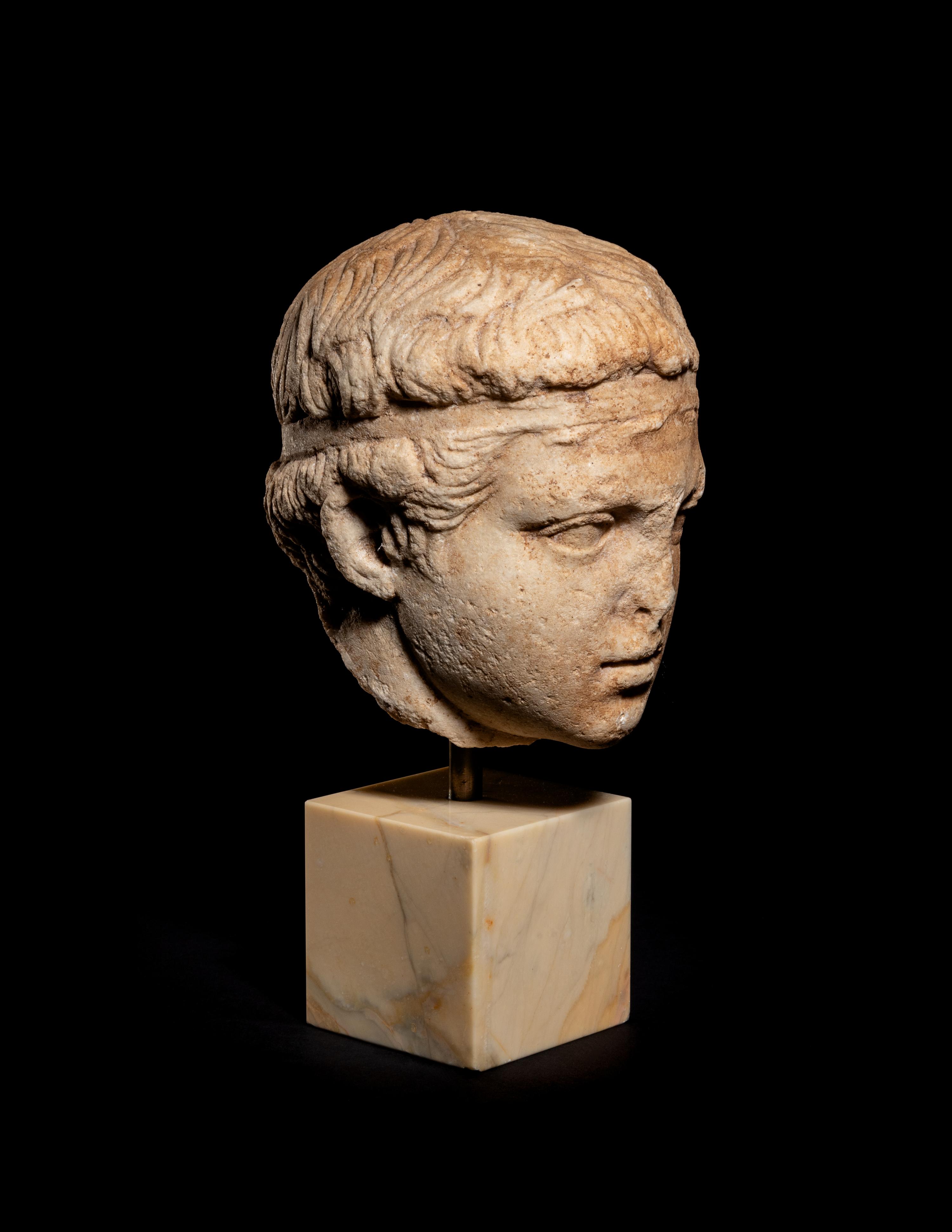 A Roman Marble Head of an Athlete