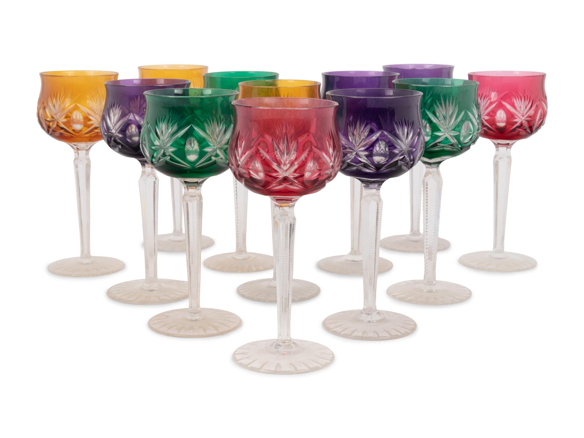 A Collection of Cut-to-Clear Glass Stemware