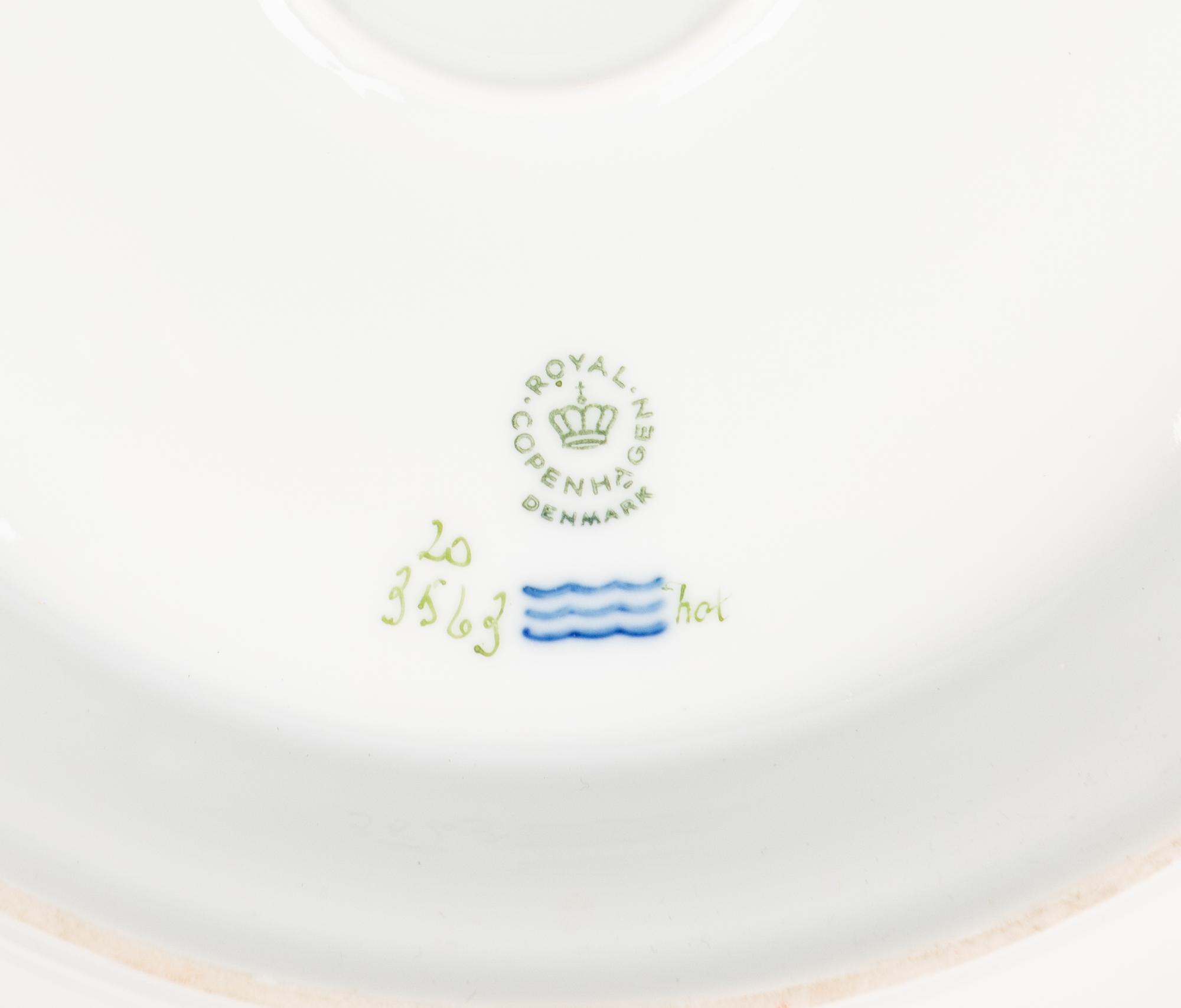 A Royal Copenhagen Flora Danica Porcelain Circular Covered Tureen and Stand