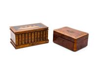Two Continental Marquetry Table Caskets