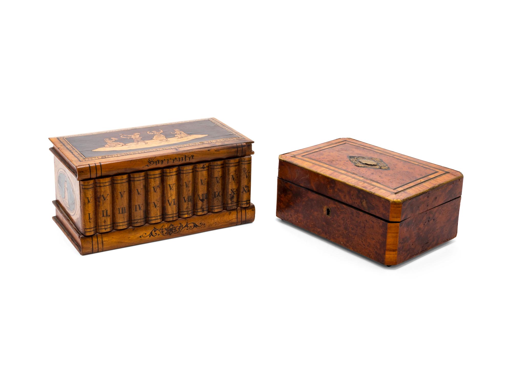 Two Continental Marquetry Table Caskets