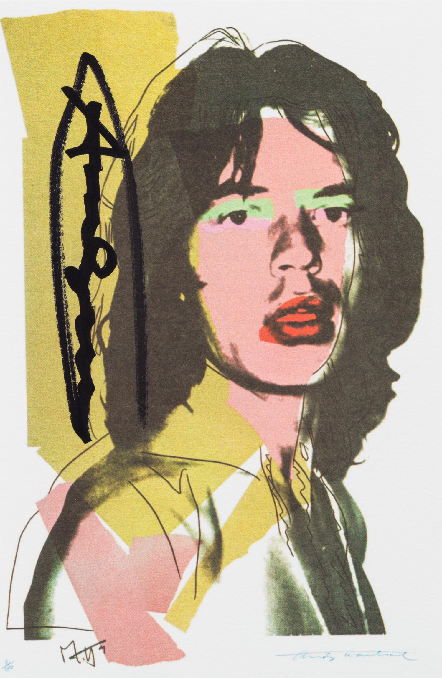 Andy Warhol, (American, 1928-1987), Mick Jagger, 1975 (set of ten announcement cards with cover published by Castelli Graphics for the