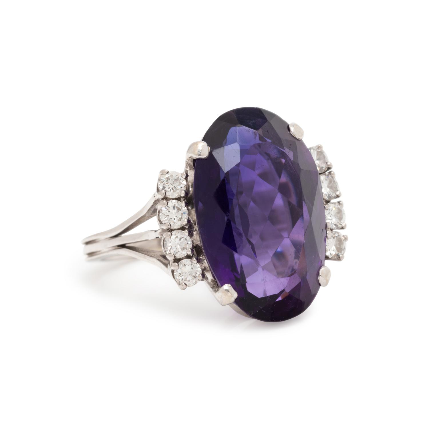 AMETHYST AND DIAMOND RING